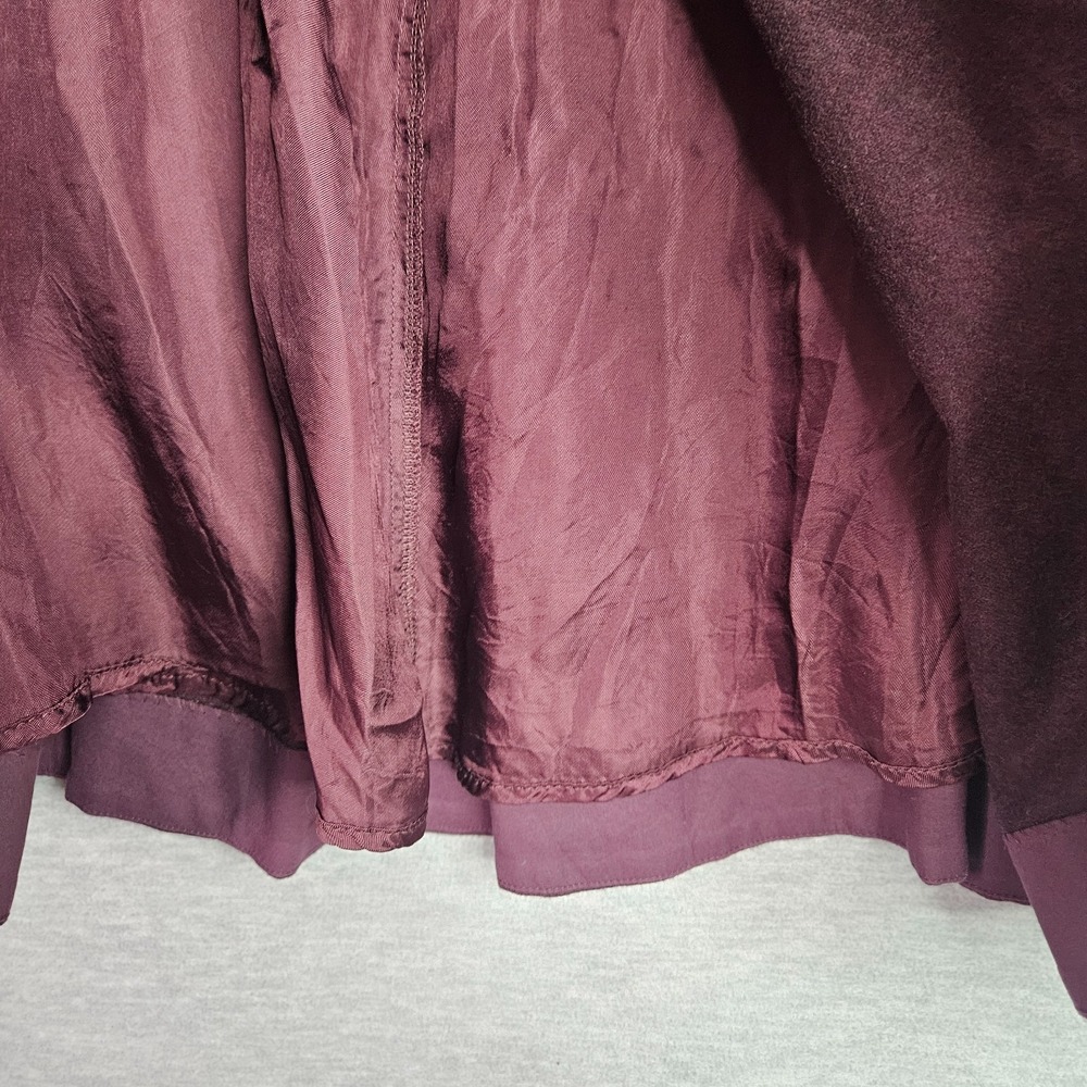 Cos Women's Burgundy Red Wool Polyester Blend Circle Skirt Size 8 - Picture 3 of 9